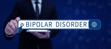 Kavramsal manşet: Bipolar bozukluk, iş konsepti zihinsel hastalık, şiddetli yüksek ve düşük ruh halleri getiriyor.
