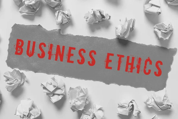 Tulisan Tangan Etika Bisnis Kebijakan Foto Konseptual Yang Mengatur Bagaimana — Stok Foto