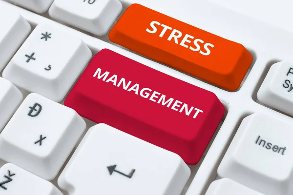Text Sign Showing Stress Management Conceptual Photo Method Limiting Stress — Stock Photo, Image