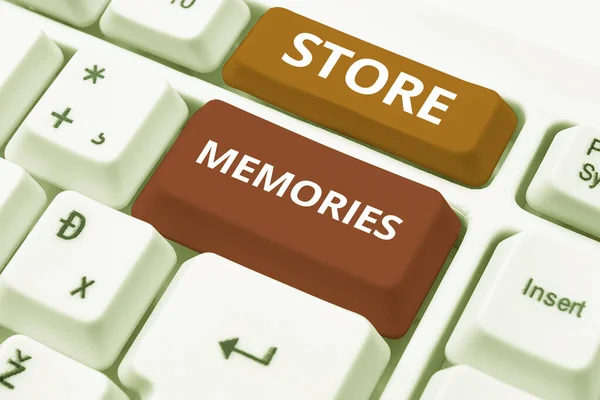 Концептуальный Дисплей Store Memories Internet Concept Процесс Ввода Хранения Ранее — стоковое фото