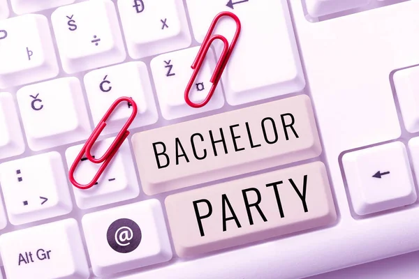 stock image Text sign showing Bachelor Party, Concept meaning Party given for a man who is about to get married Stag night