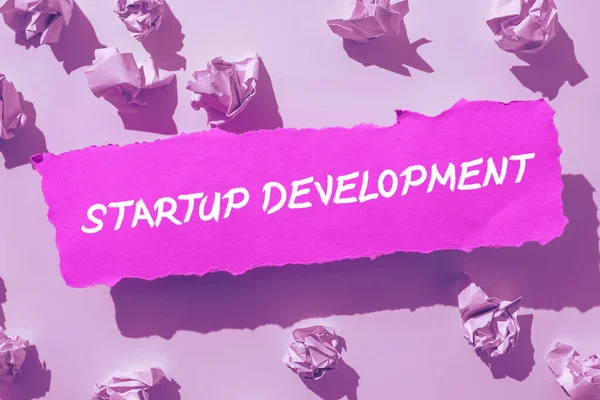 Handschrift Text Startup Development Business Konzept Entwicklung Idee Die Geburt — Stockfoto