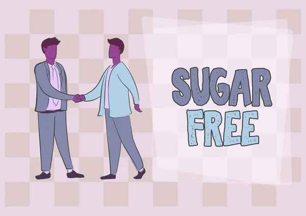 Podpis Koncepcyjny Sugar Free Word Written Nie Zawierają Cukru Mają — Zdjęcie stockowe