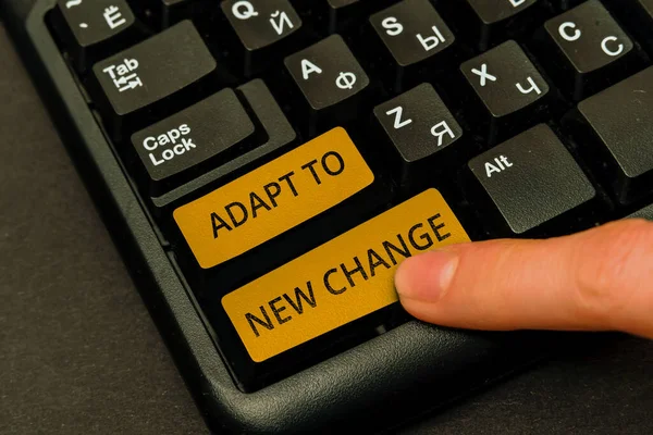 Text Bildtext Som Presenterar Anpassning Till Förändring Business Approach Vänj — Stockfoto