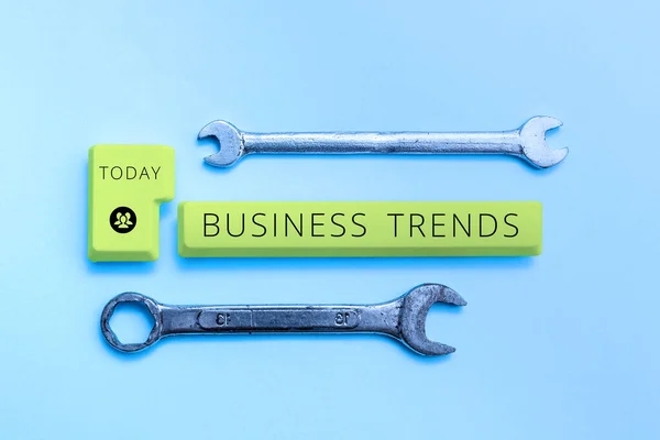 Tekst Bijschrift Presenteren Business Trends Woord Voor Een Algemene Verandering — Stockfoto