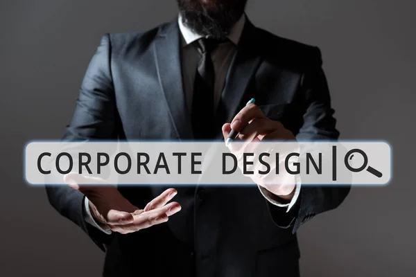Inspiration Montrant Signe Corporate Design Photo Conceptuelle Design Graphique Officiel — Photo
