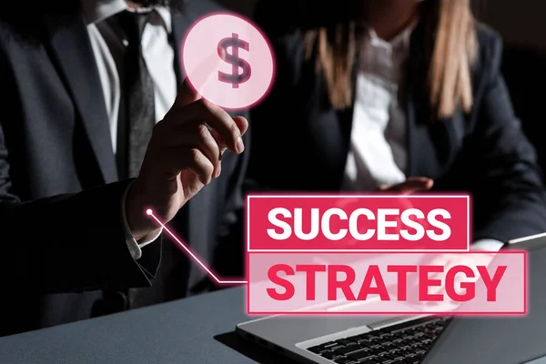 Sign Exibindo Estratégia Sucesso Abordagem Negócios Fornece Orientação Que Chefes — Fotografia de Stock