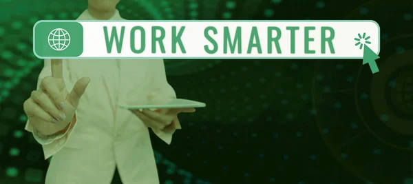 Legenda Texto Apresentando Work Smarter Business Approach Efficiency Seja Inteligente — Fotografia de Stock