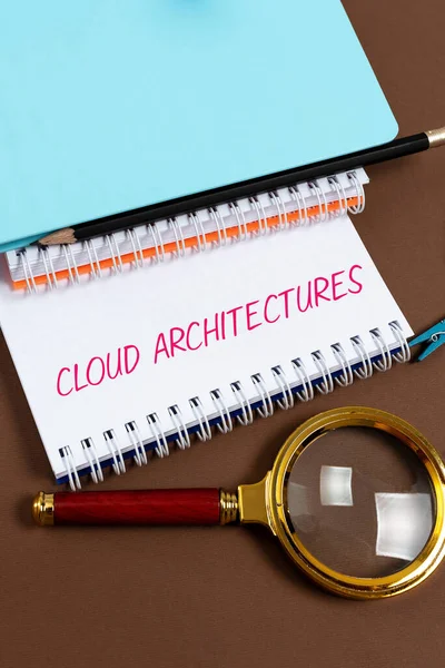 Sinal Escrita Mão Arquiteturas Nuvem Ideia Negócio Várias Aplicações Software — Fotografia de Stock