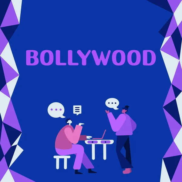 Handskrift Tecken Bollywood Business Approach Hollywood Hänvisar Till Hindi Språk — Stockfoto