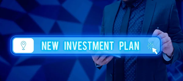 Podpis Ręczny Nowy Plan Inwestycyjny Business Showcase Cele Finansowe Zasobów — Zdjęcie stockowe