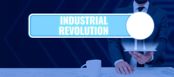 Handschrift Text Industrielle Revolution Internet Konzept Änderungen Produktion Und Transport — Stockfoto