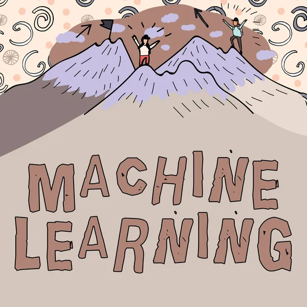 手書きテキスト機械学習 インターネットの概念は コンピュータが新しいデータ自体を学ぶことができるという概念 — ストック写真