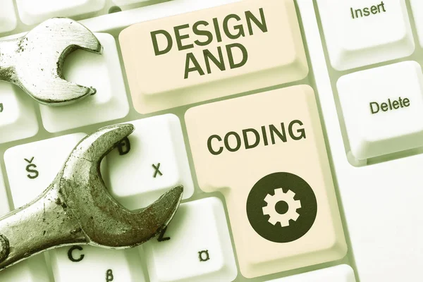 Konzeptionelle Bildunterschrift Design Coding Konzept Für Html Und Programmierung Website — Stockfoto