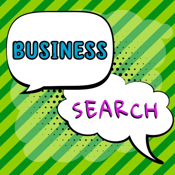 Inspiração Mostrando Sinal Business Search Conceito Negócio Ato Procurar Informações — Fotografia de Stock