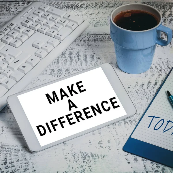 Kézírás Szöveg Make Difference Concept Jelentése Személyes Fejlődés Karrier Növekedését — Stock Fotó