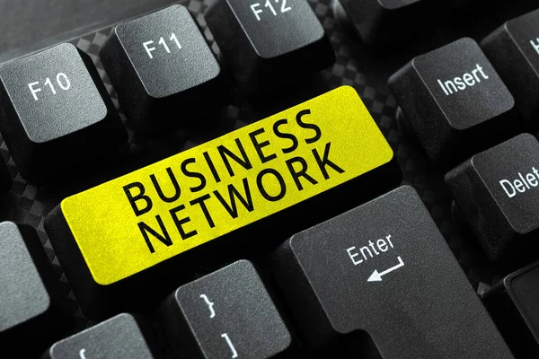 Концептуальный Дисплей Business Network Business Showcase Interfirm Cooperation Allows Companies — стоковое фото