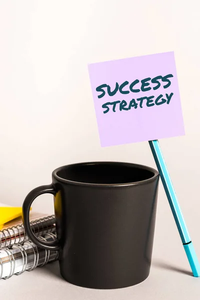 Text Bildtext Presenterar Framgångsstrategi Business Idé Ger Vägledning Cheferna Behöver — Stockfoto