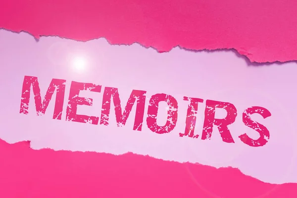 Szöveg Felirat Bemutató Memoárok Word Gyűjteménye Emlékek Hogy Egyén Írja — Stock Fotó