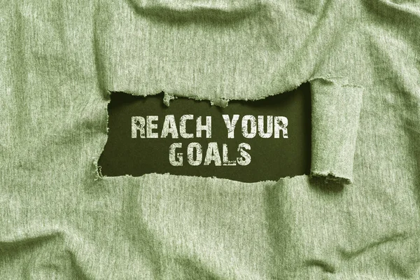 Sign Displaying Reach Your Goals Business Approach Business Success Focus — Stock Photo, Image