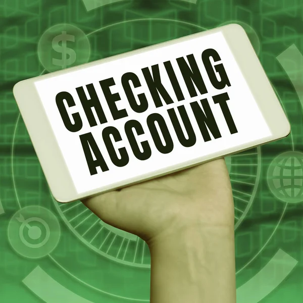 Text Sign Showing Checking Account Word Written Transactional Bank Charge — Stock Photo, Image