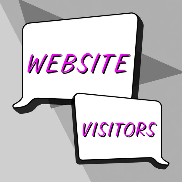 Handskrift Text Webbplats Besökare Företag Visa Upp Någon Som Besöker — Stockfoto