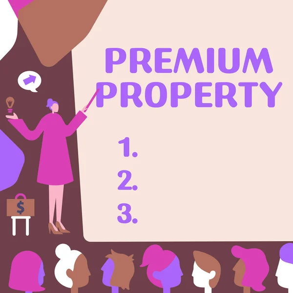Tekst Met Inspiratie Premium Property Woord Voor Vooruitbetaling Voor Een — Stockfoto