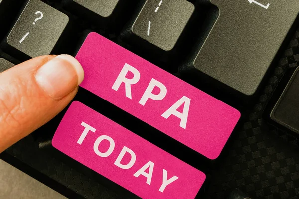 Titulek Textu Představuje Rpa Business Showcase Robotické Automatizace Procesů Formulář — Stock fotografie