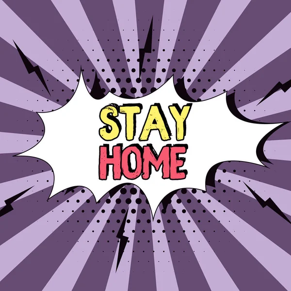 Writing Displaying Text Stay Home Conceptual Photo Out Activity Stay — Stock Photo, Image