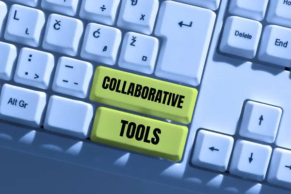 Collaborative Tools 텍스트 네트워크를 온라인 Email — 스톡 사진