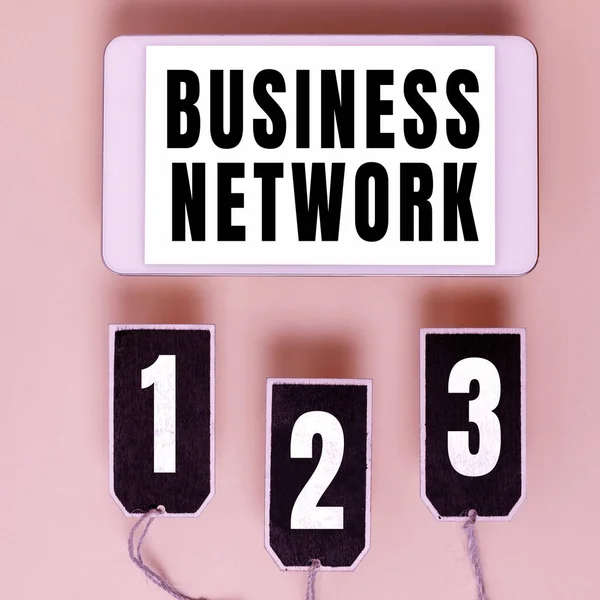 Sign Exibindo Business Network Internet Concept Interfirm Cooperação Que Permite — Fotografia de Stock