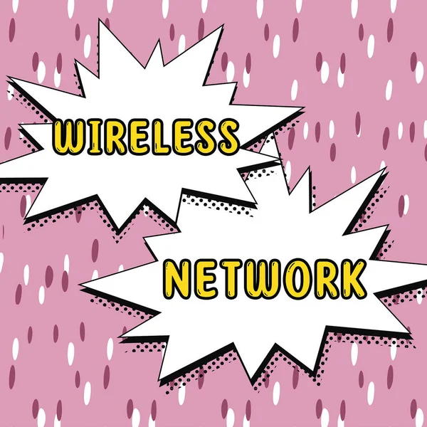 Conceptual caption Wireless Network, Business concept computer network that uses wireless data connections