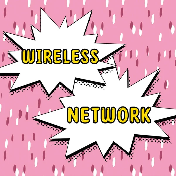 Conceptual caption Wireless Network, Business concept computer network that uses wireless data connections