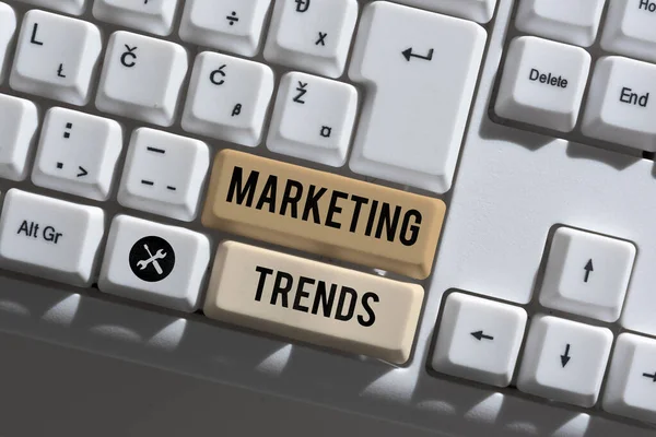 Tekst Pisma Marketing Trendy Przegląd Biznesowy Zmiany Zmiany Obrocie Rynku — Zdjęcie stockowe