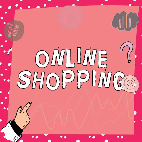 Handschrift Zeichen Online Shopping Geschäftsidee Commerce Die Den Verbraucher Waren — Stockfoto