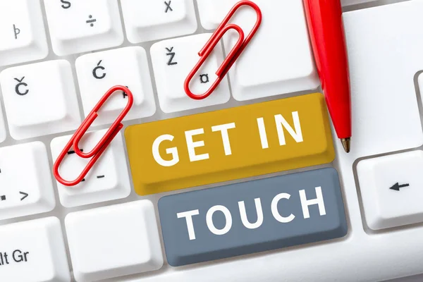Get Touch Businessのコンセプトを提示するテキストキャプション連絡先に留まる定常通信相互作用結合 — ストック写真