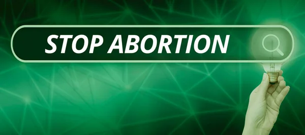 Inspiráció Mutató Jel Stop Abortusz Üzleti Megközelítés Ellen Szóló Gyakorlat — Stock Fotó
