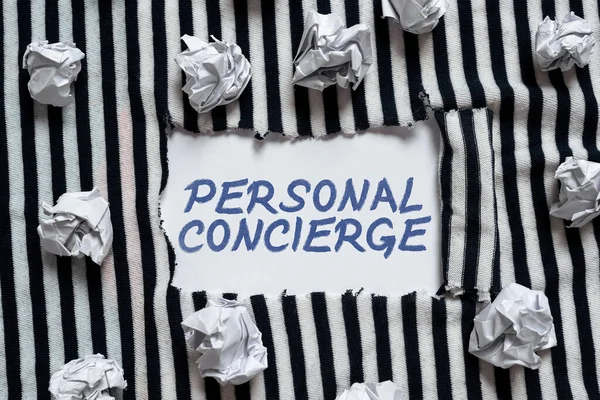 Handwriting Text Personal Concierge Business Concept Someone Who Make Arrangements — Stock Photo, Image