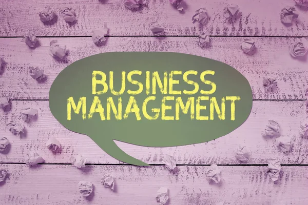 Logga Visar Business Management Business Showcase Övervakning Övervakning Koordinering Affärsverksamheten — Stockfoto