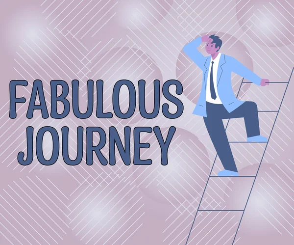 コンセプトキャプション Fabulous Journey Businessあなたがとても気に入っている または考えているキャンペーンのコンセプト — ストック写真