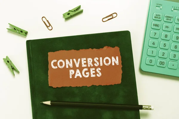 Концептуальный Заголовок Conversion Pages Business Concept Appears Response Clicking Search — стоковое фото