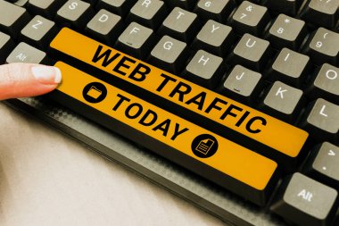 Web Trafiği kavramsal başlık, web kullanıcılarının kavramsal fotoğraf miktarı ve bir web sitesini ziyaret etme girişimi