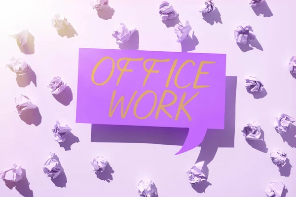 Segno Scrittura Mano Office Work Business Approach Lavoro Che Avviene — Foto Stock