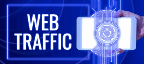 Kézírás Jel Web Traffic Word Írt Mennyisége Web Felhasználók Megkísérelt — Stock Fotó
