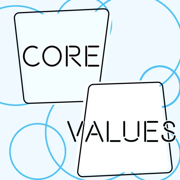 Visualización Conceptual Valores Básicos Principios Del Concepto Internet Que Guían — Foto de Stock