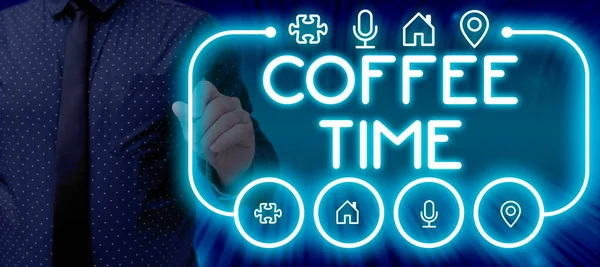 Zeichen Für Coffee Time Konzept Für Einen Gewählten Zeitraum Dem — Stockfoto