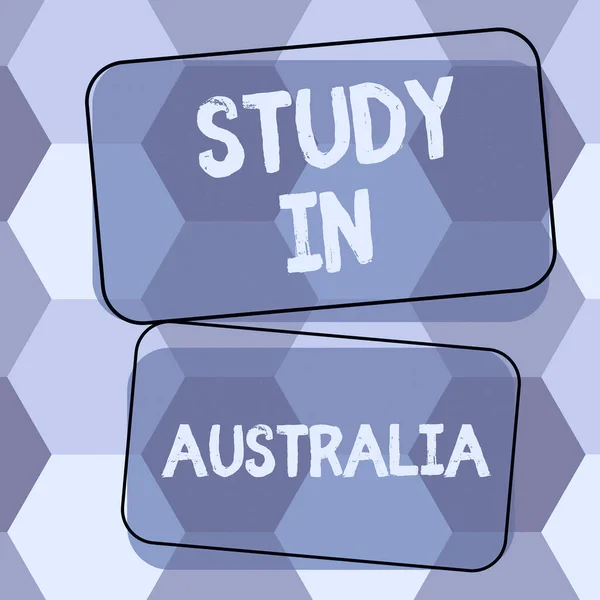Tekst Die Inspiratie Toont Studeren Australië Word Written Going Foreign — Stockfoto