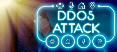 Kavramsal görüntü Ddos Saldırısı, iş yaklaşımı kötü niyetli sistemin neden olduğu normal sunucuya erişimi bozdu