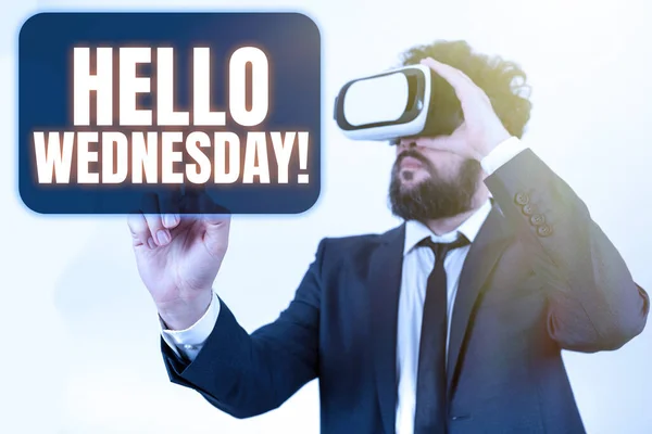 Handwriting Text Hello Wednesday Business Concept Είναι Μια Καλή Μέρα — Φωτογραφία Αρχείου
