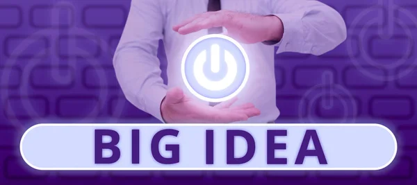Znaki Pisma Ręcznego Big Idea Pomysł Biznes Mając Wielkie Kreatywne — Zdjęcie stockowe